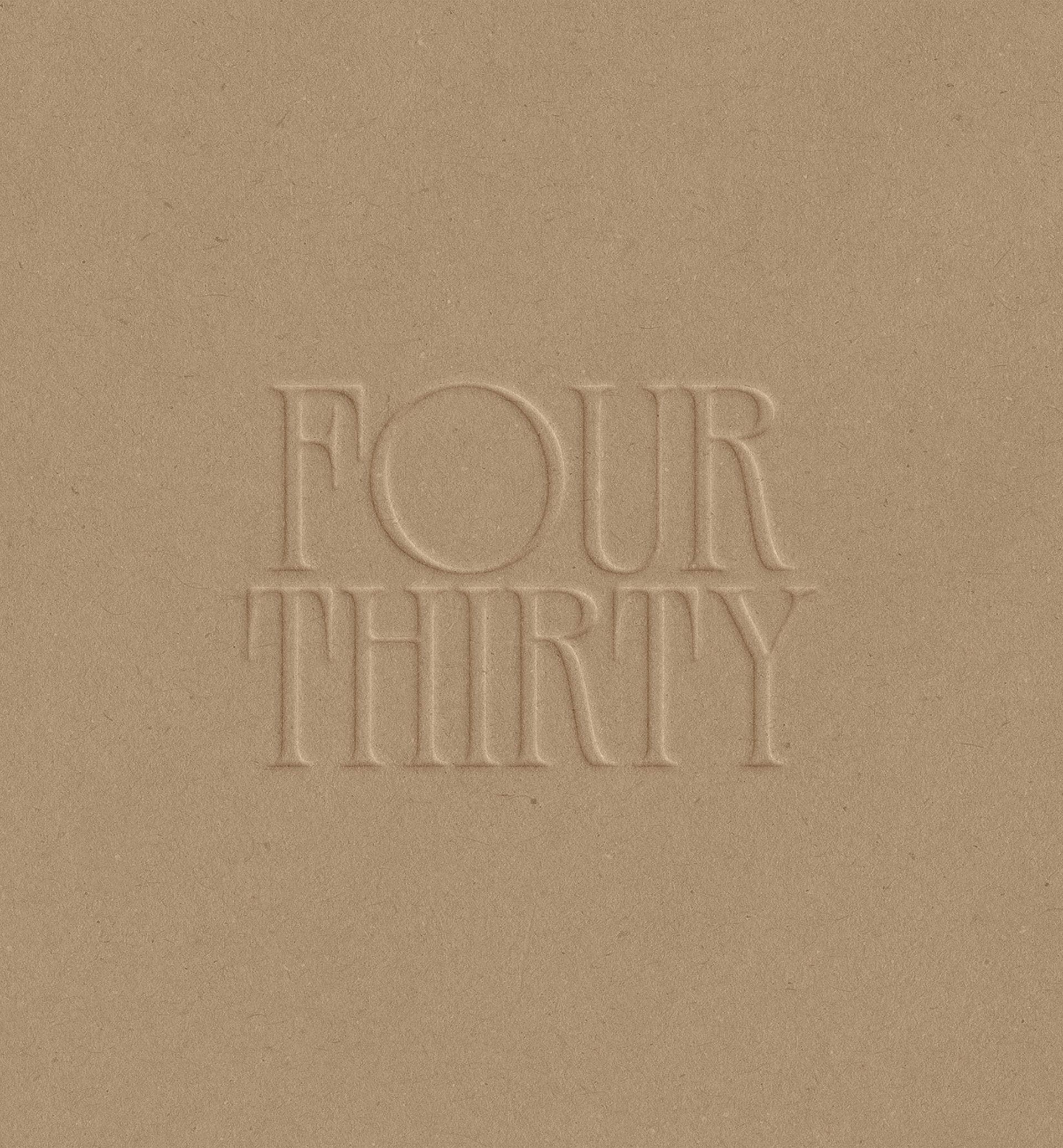 Four Thirty Embossed Brown Paper Mockup – Smaller Font